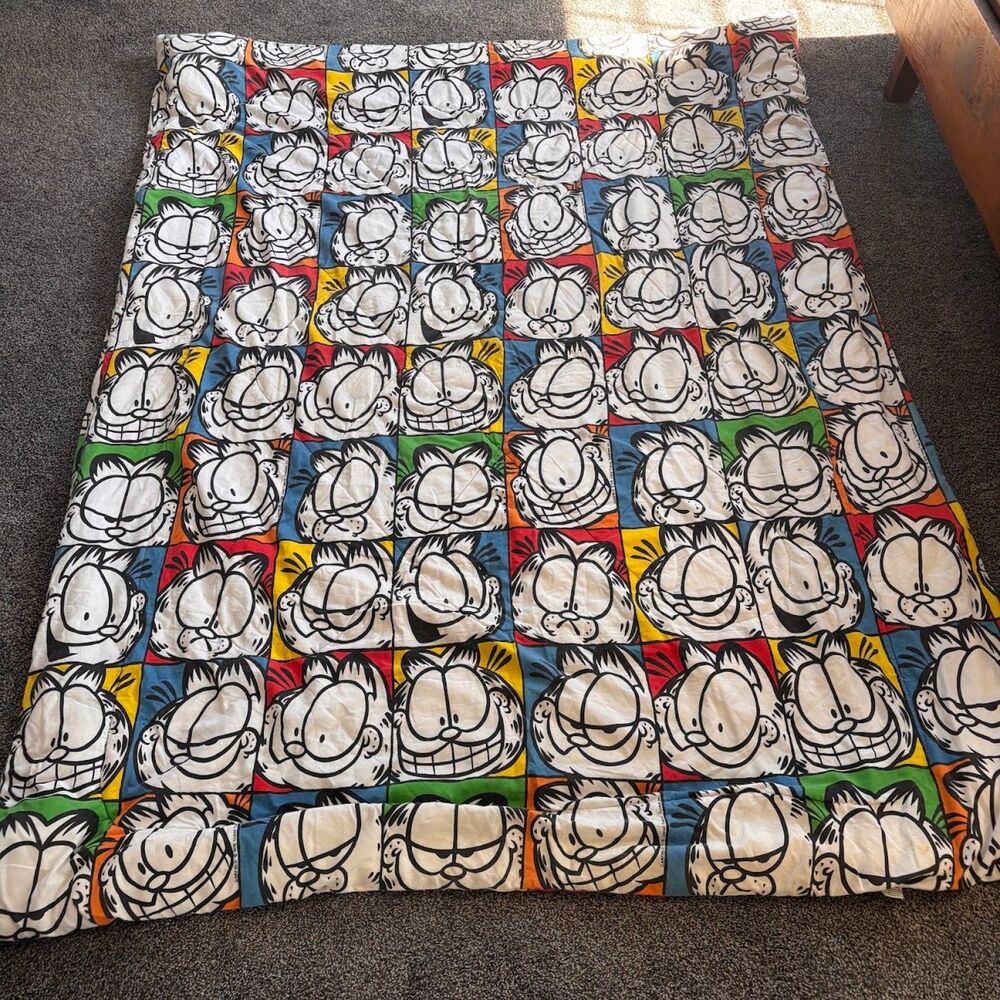 Vintage Pure GARFIELD Twin Franco Comforter Andy Warhol Colorblock Style